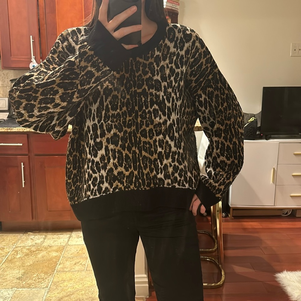 The Kooples cheetah sweater oversized size small